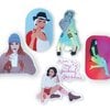 Stickerset met 5 vrouwelijke illustraties