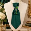 Stropdas ketting groen - Charming Tie necklace -Stropdas met broche en parelketting