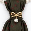 Stropdas ketting Tie necklace Stropdas met ketting en broche bruin met strik