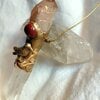 Twin healer bergkristal, hematoide kwarts en rode jaspis