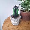 Unieke glas in lood cactus met bloem
