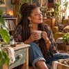 Ancient Treasures & Bohemian Soul, artistieke oorbellen met keramische hangers