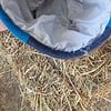 Andalusier schoudertas van een gebruikt zadeldekje, donkerblauw en lichtblauw