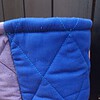 Andalusier schoudertas van een gebruikt zadeldekje, paars en blauw