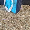 Andalusier schoudertas van een gebruikt zadeldekje, turquoise en donkerblauw