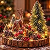 Betoverd Kerstbos – Handgemaakt Kersttafereel met Hert & Verlichting