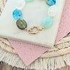Big stone armband RVS goud