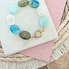 Big stone armband RVS goud