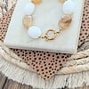 Big stone armband RVS goud