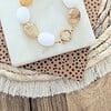 Big stone armband RVS goud