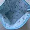 Blauw toilettasje / etui van vintage kant en band