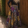Boho Patchwork Wrap Rok Paars ā 100% Katoen | Handmade in Nepal