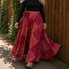 Boho Wrap Rok Rood â Patchwork Maxi Rok â 100% Katoen