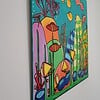 Canvas 30x24 'Aquarium' origineel acryl achilderij
