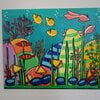 Canvas 30x24 'Aquarium' origineel acryl achilderij