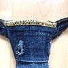 Das Stropdas Linde van upcycled denim blauw