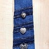 Das Stropdas Linde van upcycled denim blauw