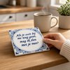 Delfts blauw tegeltje met tekst – Als je ooit bij me weg gaat, mag ik dan met je mee– 15 x 15 cm