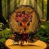 Forest Glow – Handgemaakt Houten Winterbord met Hert Ø15 cm
