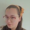 Gehaakte bandana | Crème, lichtbruin, zwart en oranje