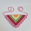 Gehaakte bandana | Geel, crème, groen, fuchsia en lichtroze