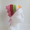Gehaakte bandana | Geel, crème, groen, fuchsia en lichtroze