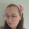 Gehaakte bandana | Geel, crème, groen, fuchsia en lichtroze