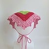 Gehaakte bandana | Geel, crème, groen, fuchsia en lichtroze