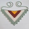 Gehaakte bandana | Geel, roestbruin, crème en sagegroen
