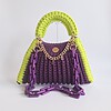 Gehaakte tas Shelly | Paars en neon groen