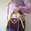 Gehaakte tas Shelly | Paars en neon groen