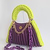 Gehaakte tas Shelly | Paars en neon groen