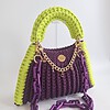 Gehaakte tas Shelly | Paars en neon groen
