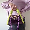 Gehaakte tas Shelly | Paars en neon groen