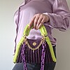 Gehaakte tas Shelly | Paars en neon groen