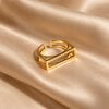 Geometrische Gouden Ring – 925 Sterling Zilver met 18K Goud Verguld | Verstelbare Statement Ring – Cleopatra's World