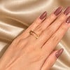 Geometrische Gouden Ring – 925 Sterling Zilver met 18K Goud Verguld | Verstelbare Statement Ring – Cleopatra's World