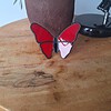 Glas in lood vlinder - rood