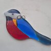Glasfusing vogel (koolmees)  hanger – handgemaakte glazen suncatcher voor raam of tuin – 11 x 6 cm