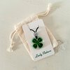 Glazen geluks amulet,geluksketting,klavertje vier ketting,klavertje