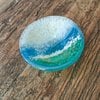 Glazen tapas schaaltje, sieraden schaaltje van glas.