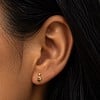 Gouden Sterren Oorstekers met Groene CZ Steentjes – 925 Sterling Zilver 18K Gold Plated | Cleopatra's World