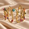 Handgemaakte Goudkleurige Statement Arm Cuff met Kleurrijke Kralen | Boho Bovenarmband – Cleopatra's World