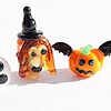 Handgemaakte Halloween glaskralen – set van 3 lampwork kralen
