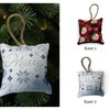 Handgemaakte kersthanger 8 cm – Delftsblauw borduurwerk en kerststof 2