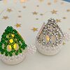 Handgemaakte kerstversiering van kralen, 'Santa's Hat'