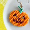 Handgemaakte oorbellen van kralen, 'Pumpkins'