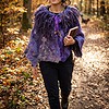 Handgemaakte Vilten Wollen Poncho met Katoenen Voering – Wearable Art