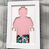 LEGO reservesteentjes – Licht roze unieke minifiguur display fotolijst (10x15 cm) voor LEGO fans!