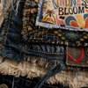 Let Kindness Bloom – One of a Kind Upcycled Denim Jacket